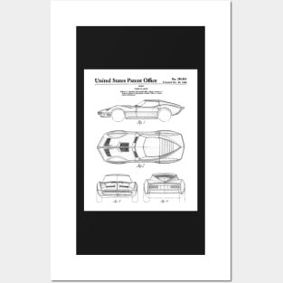 Corvette Patent - Vintage Corvette Art - Black And White Posters and Art